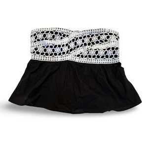 Shein Black and White Strapless Top L